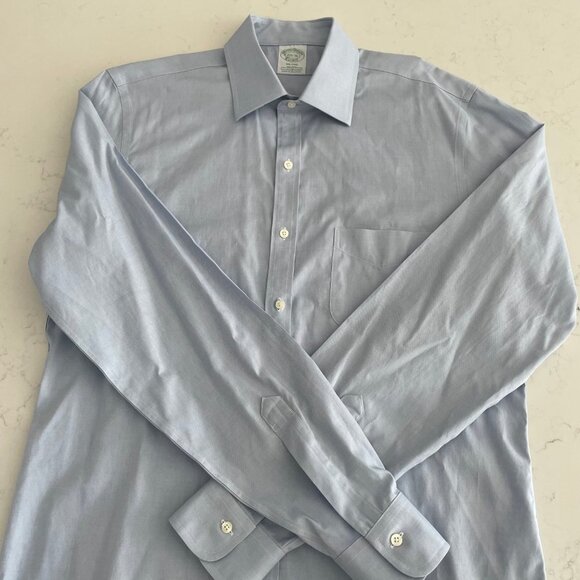 Brooks Brothers Milano Lg Slv Supima Cotton Dress Shirt Blue Sz 15.5 - 36 NWOT - Picture 2 of 15